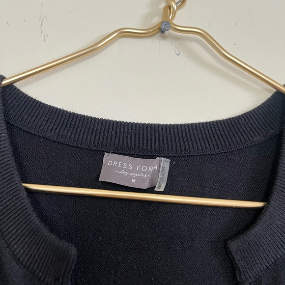 Dress Forum Black minimalist Wool Long Sleeve Dress with Ring Detail - Picture 2 of 8